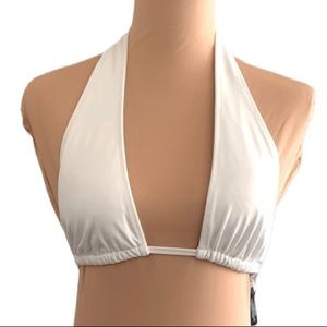 White Halter Bikini Tops NWT Size L